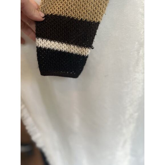 Vintage Y2K Rave Womens Knit Sweater Cardigan Duster Size M Striped Coachella - Picture 8 of 14